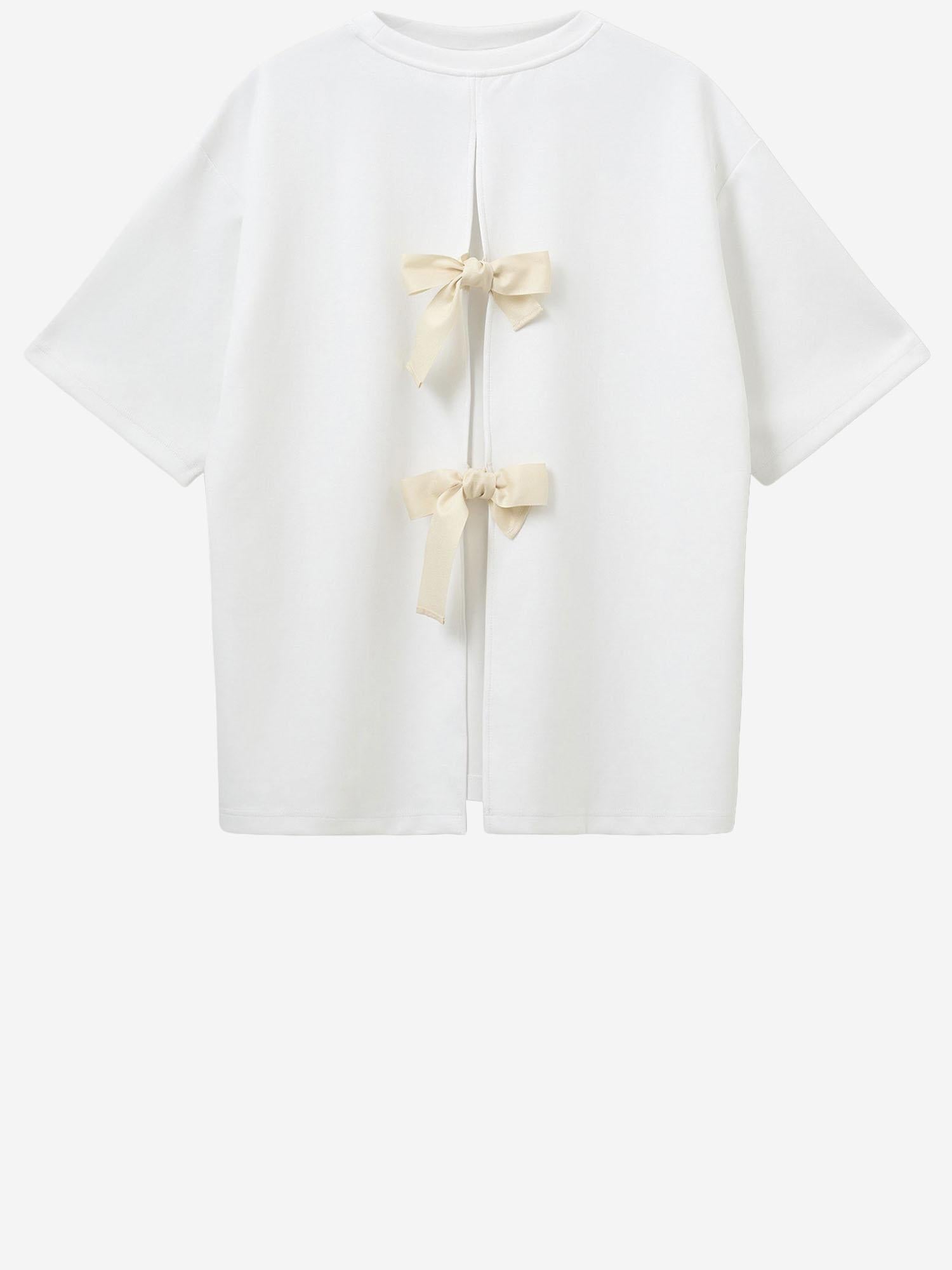 T-SHIRT TG BOW IN MISTO COTONE STRETCH 21721 000 THE.GARMENT 