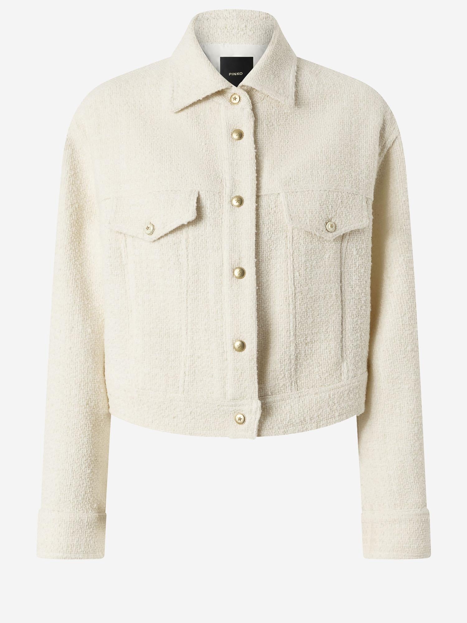 Giacca trucker in bouclé di cotone e lana 105819 A2VJZ05 PINKO 