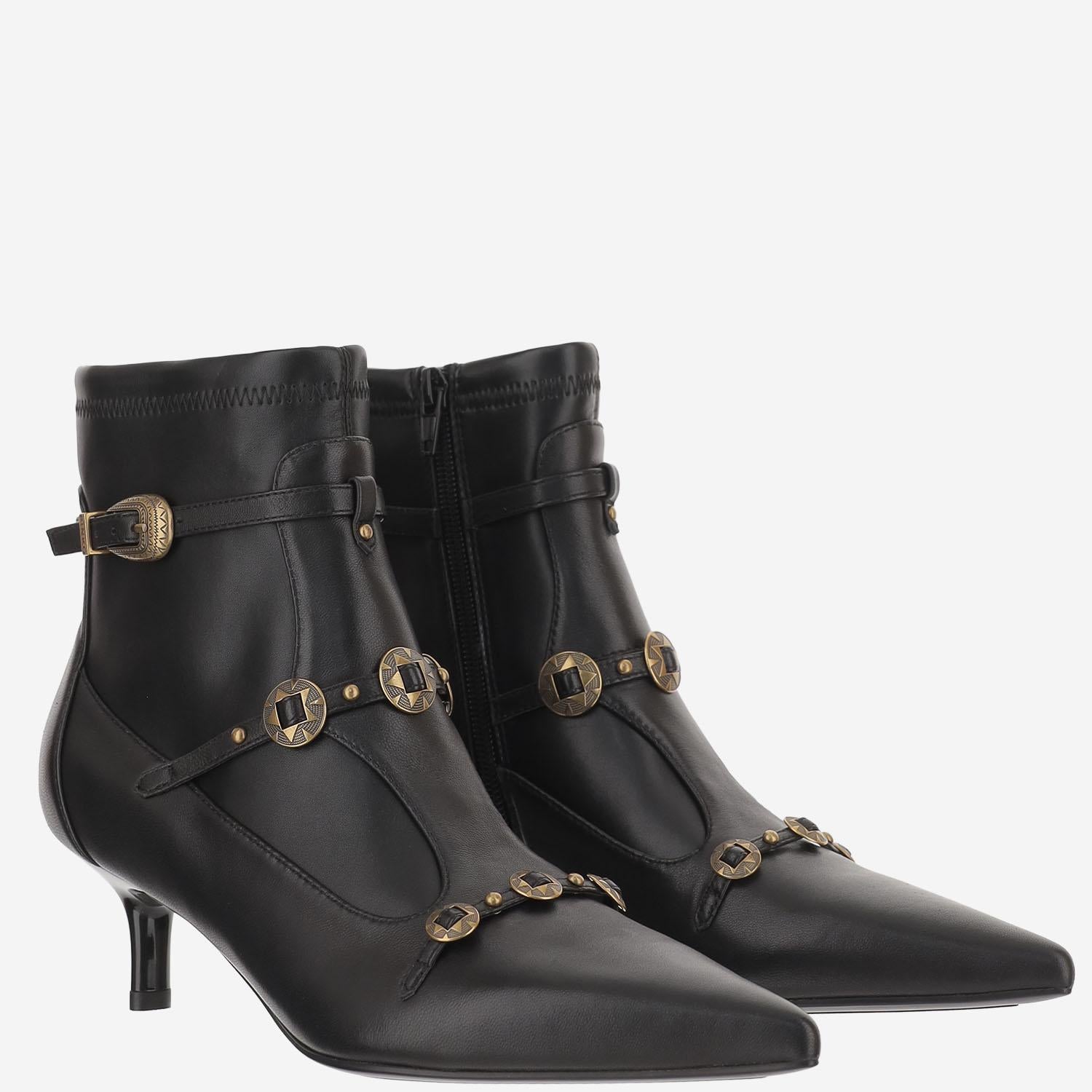 STIVALETTI GLORIA IN MISTO PELLE CON CINTURINI DECORATIVI SD0493 P003Z99 PINKO 