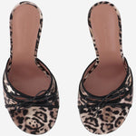 Sandali Eleonora in seta ELEONORASLIPPER 95LEOPARDBLACK AMINA MUADDI 