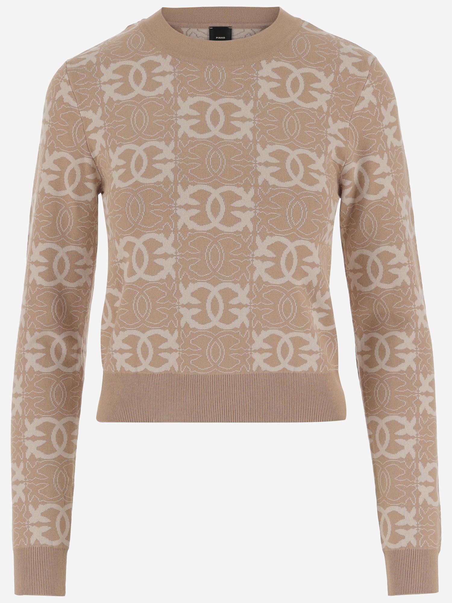 MAGLIA LOVE BIRDS IN MISTO VISCOSA 106041 A2YDC4Z PINKO 
