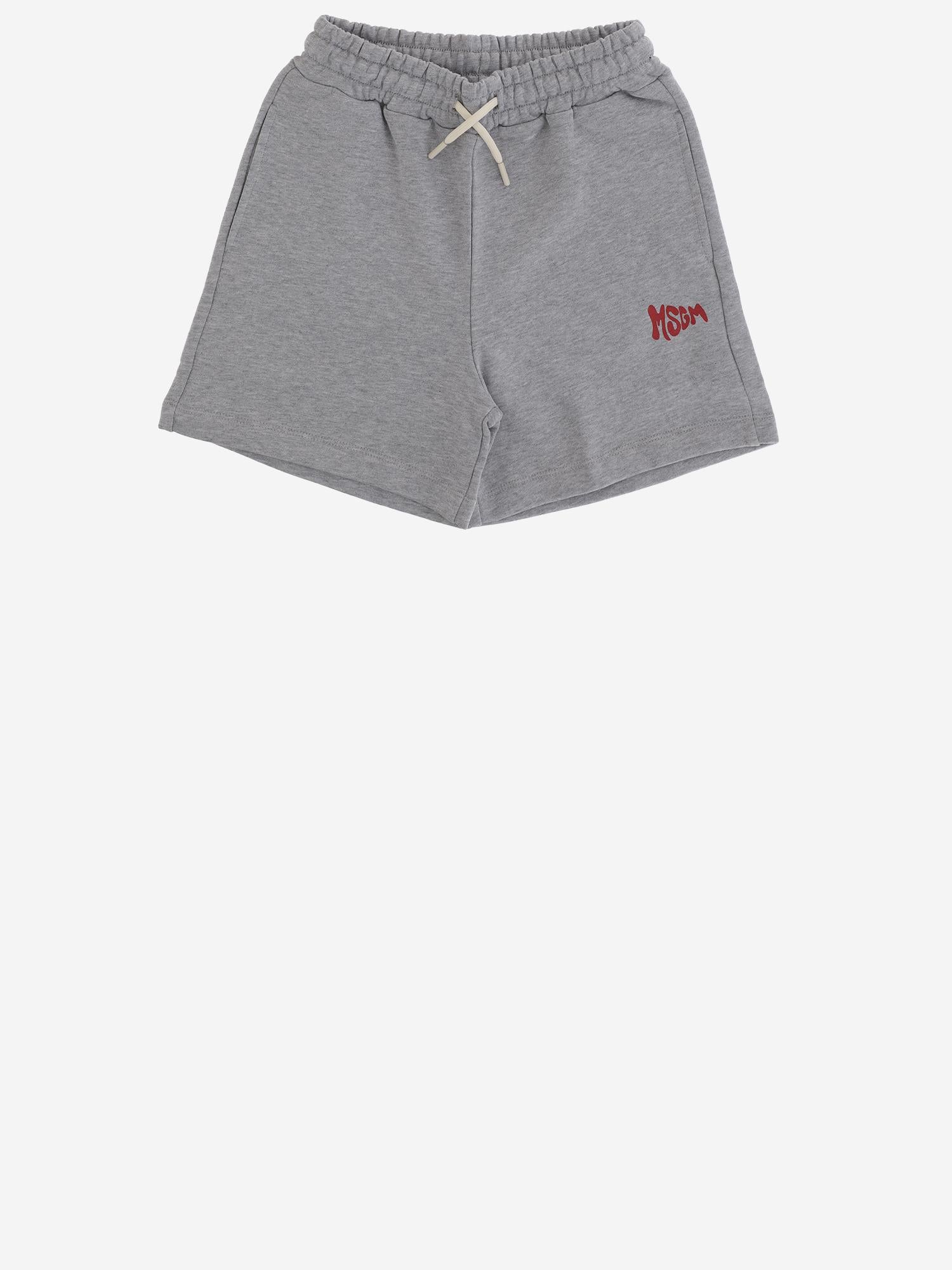 PANTALONCINI LOGATI IN COTONE S6MSJUBE221 271 MSGM KIDS 