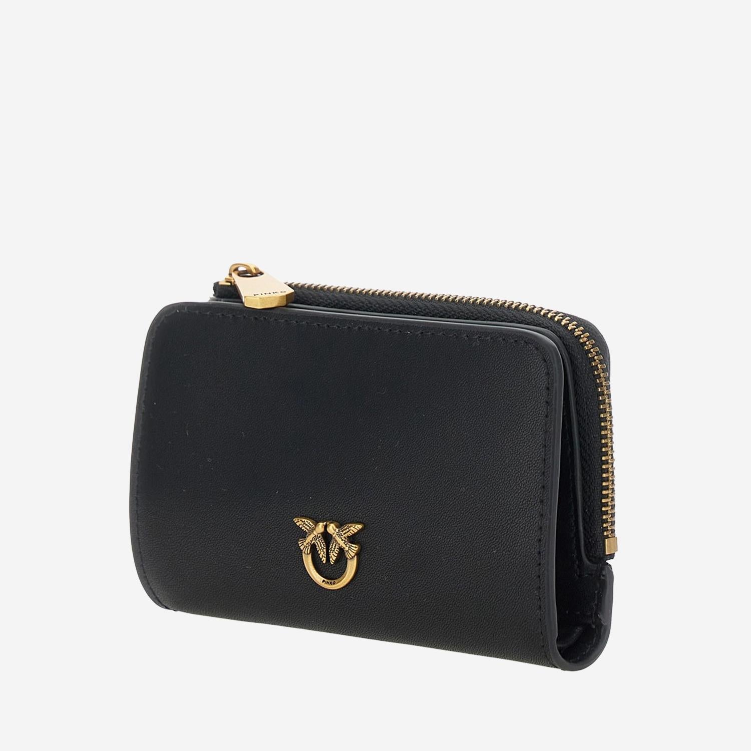 Portafoglio mini in pelle con logo 106206 A0F1Z99Q PINKO 