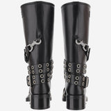 COMBAT BOOTS IN PELLE CON CINTURE E OCCHIELLI S097750 VCLBLK MACH & MACH 