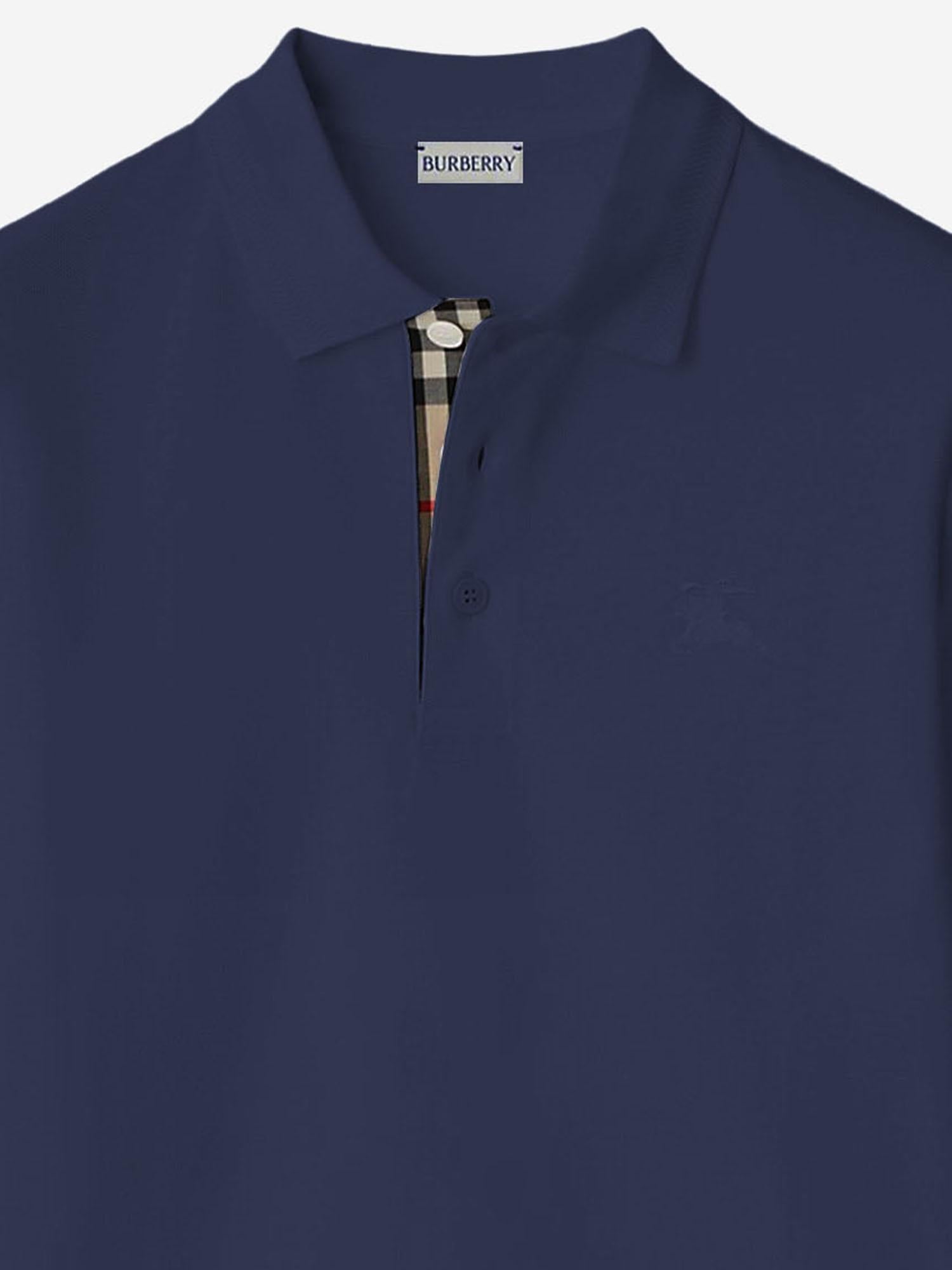 POLO IN COTONE CON LOGO 8126926 DENIMBLUE BURBERRY 