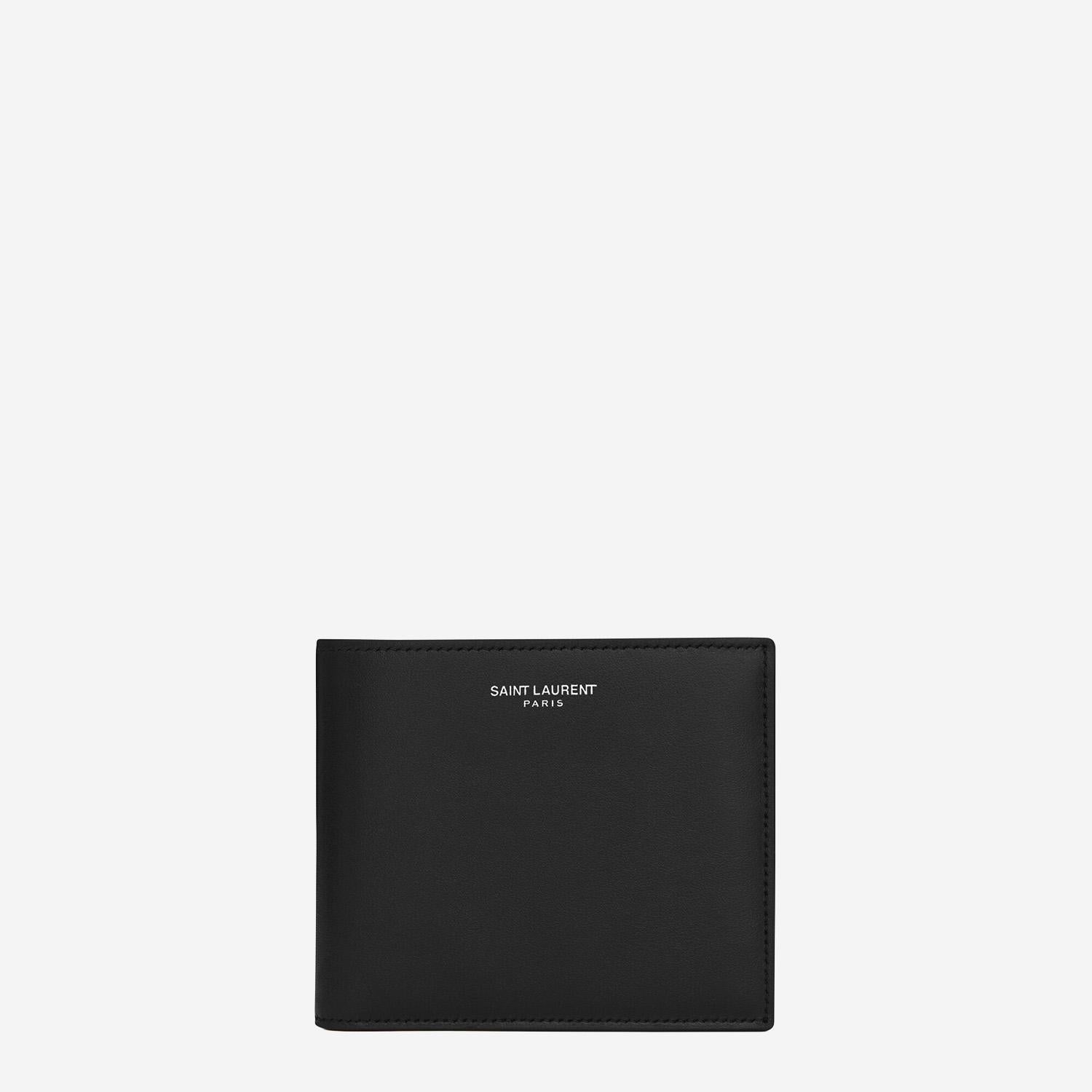 PORTAFOGLIO IN PELLE CON LOGO 396307 0U90N1000 SAINT LAURENT 