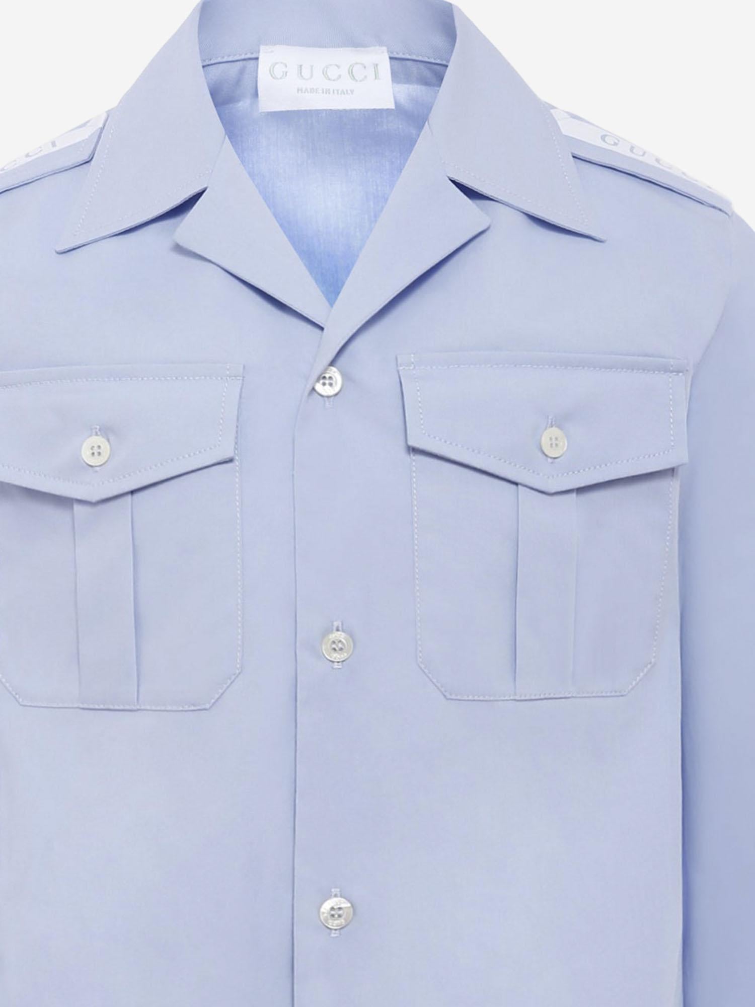 Camicia in cotone stretch 824849 XWA5F4774 GUCCI KIDS 