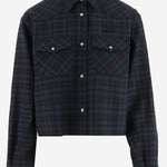 CAMICIA TARTAN IN LANA MK1970 174RF0D3Z MIU MIU 