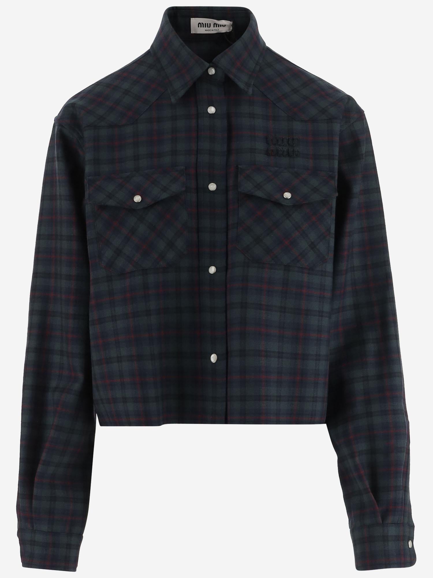 CAMICIA TARTAN IN LANA MK1970 174RF0D3Z MIU MIU 