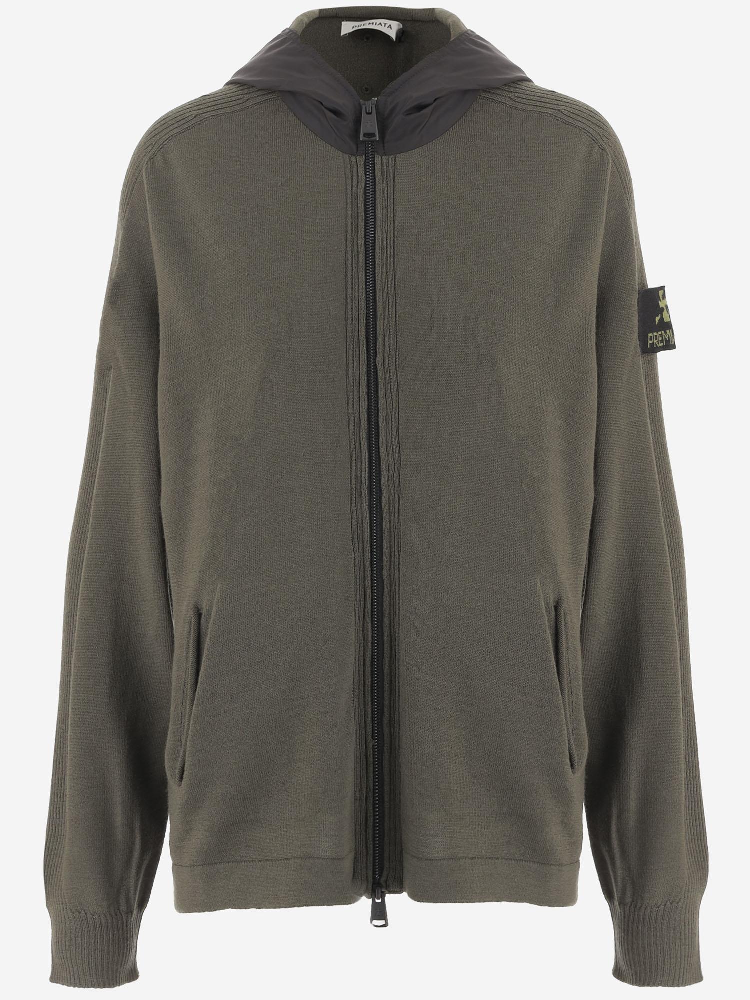 FELPA CON ZIP IN LANA MERINO PMG28 GREEN PREMIATA 