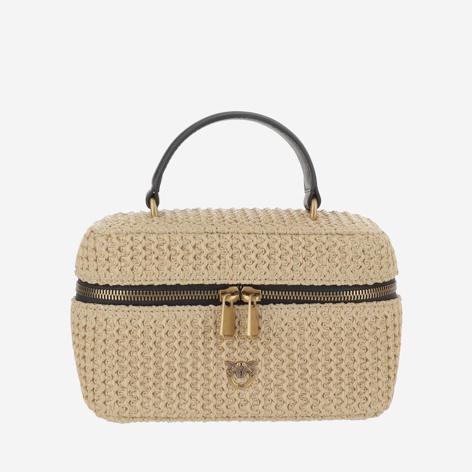 BORSA VANITY SOFT MINI IN RAFIA 106382 A391C24Q PINKO 