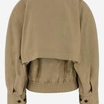 GIACCA IN COTONE CON COLLETTO IN PELLE 852425 V6KO02549 BOTTEGA VENETA 