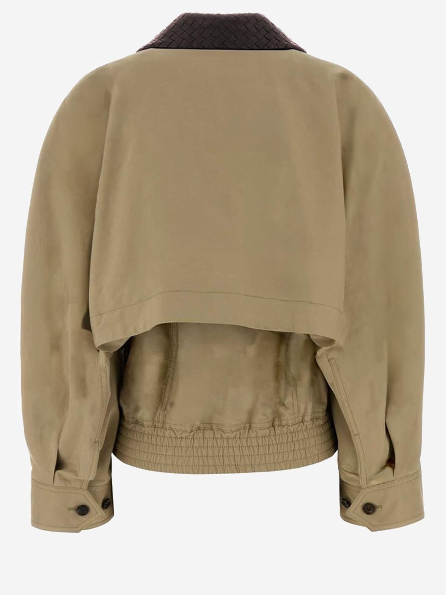 GIACCA IN COTONE CON COLLETTO IN PELLE 852425 V6KO02549 BOTTEGA VENETA 