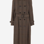 CAPPOTTO LUNGO IN LANA CON MOTIVO CHECK 831610 Y9I702849 SAINT LAURENT 