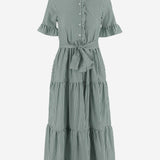 ABITO IN COTONE A RIGHE CON COLLO ARRICCIATO 4394 48510132 F.IT 