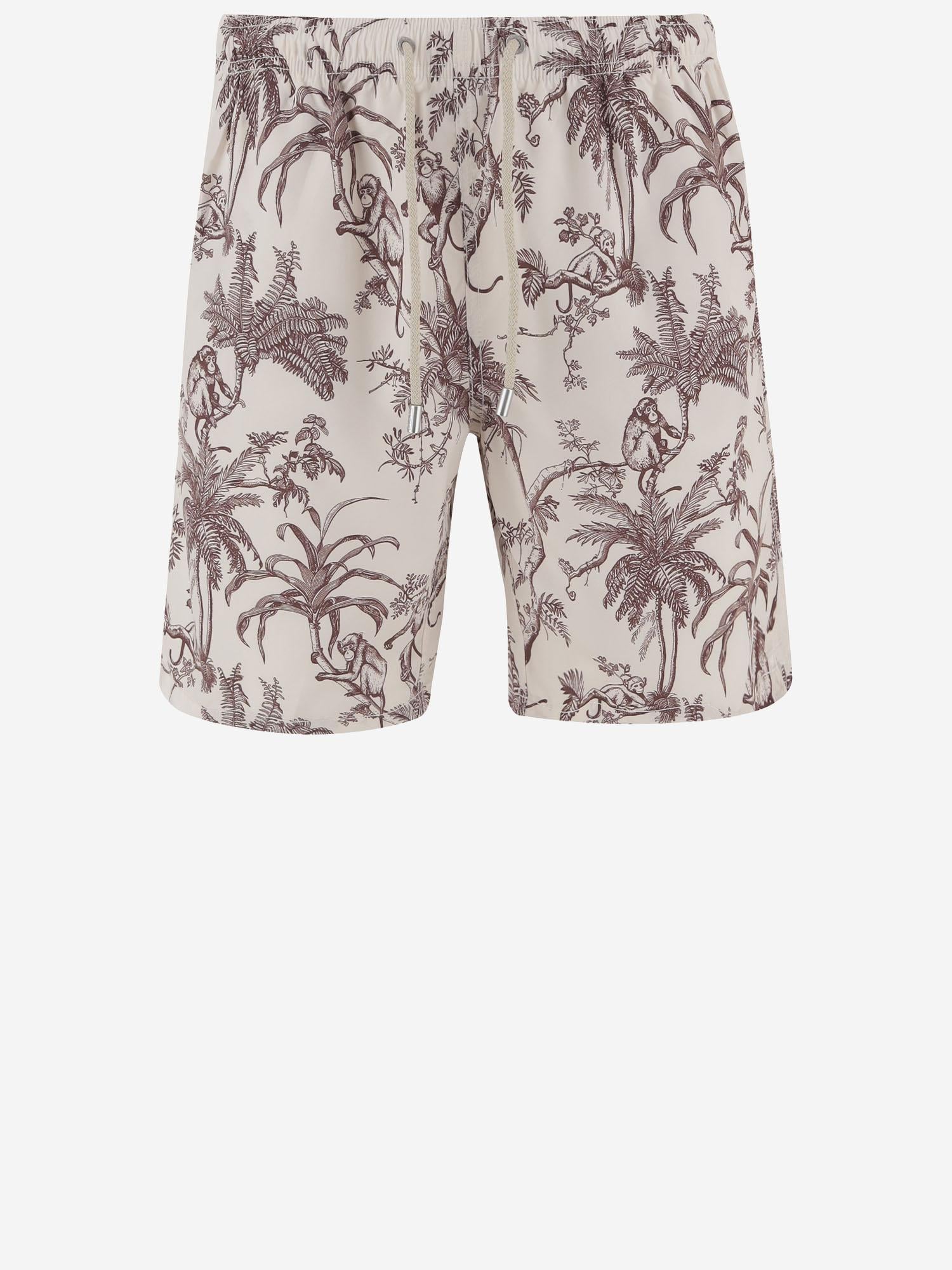 SHORTS DA BAGNO IN NYLON CON STAMPA TROPICALE GUS0010 01543L MC2 SAINT BARTH 