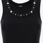 TOP IN COTONE STRETCH CON BORCHIE 1023209 1A172211B000 VERSACE 