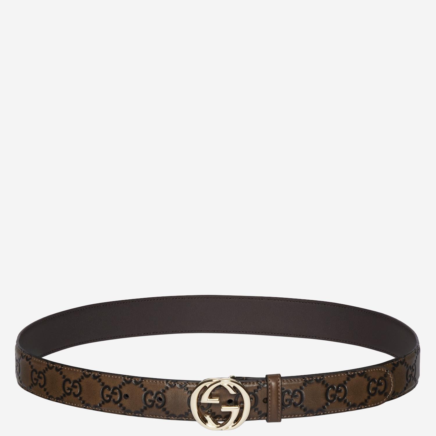 CINTURA CON FIBBIA INCROCIO GG 813008 AAFYH2743 GUCCI 