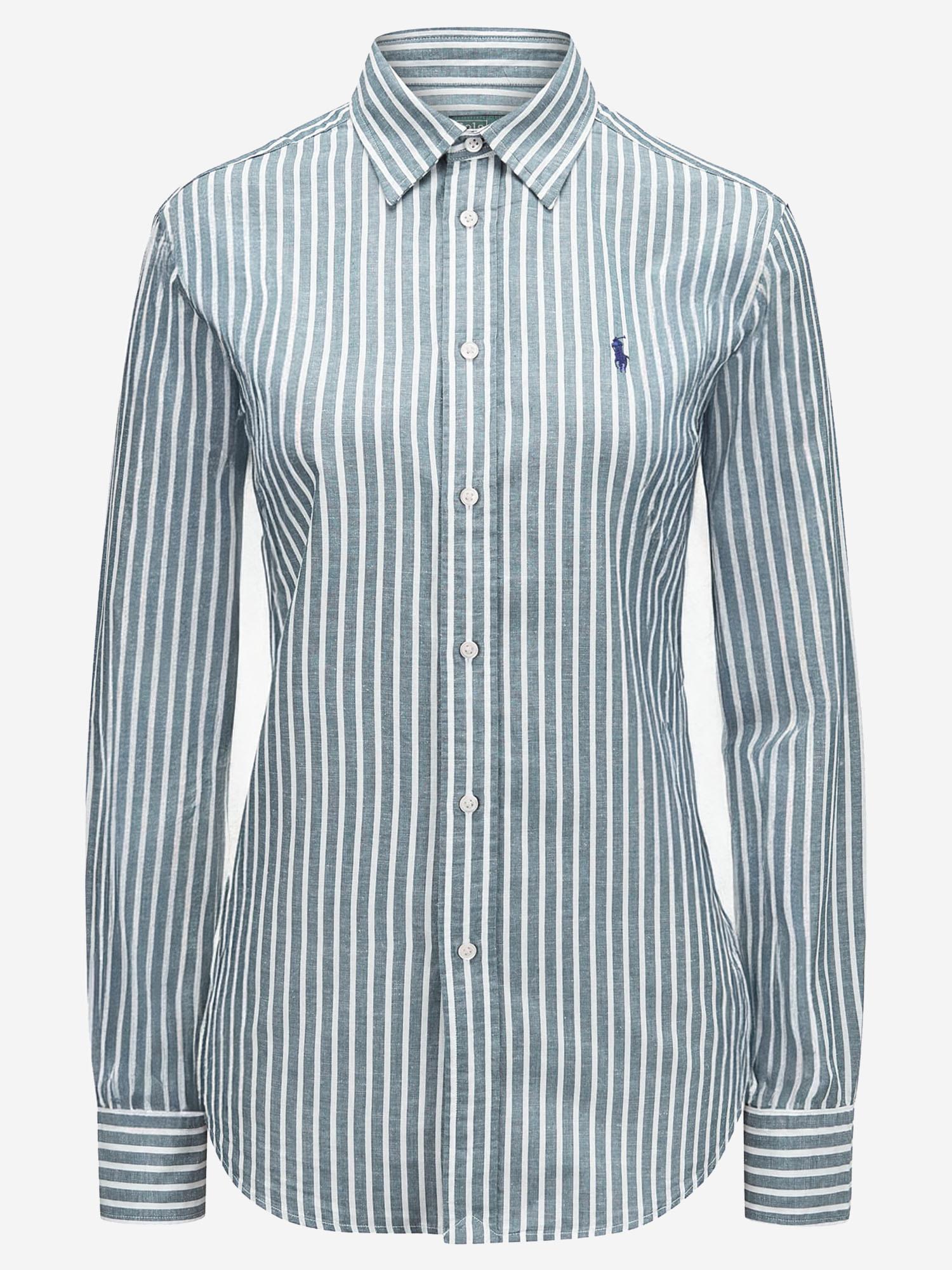 CAMICIA IN LINO E COTONE A RIGHE 211971514 500 POLO RALPH LAUREN 