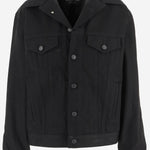 GIACCA IN DENIM NERO CON CHIUSURA A BOTTONI 849898 TTWA41000 BALENCIAGA 