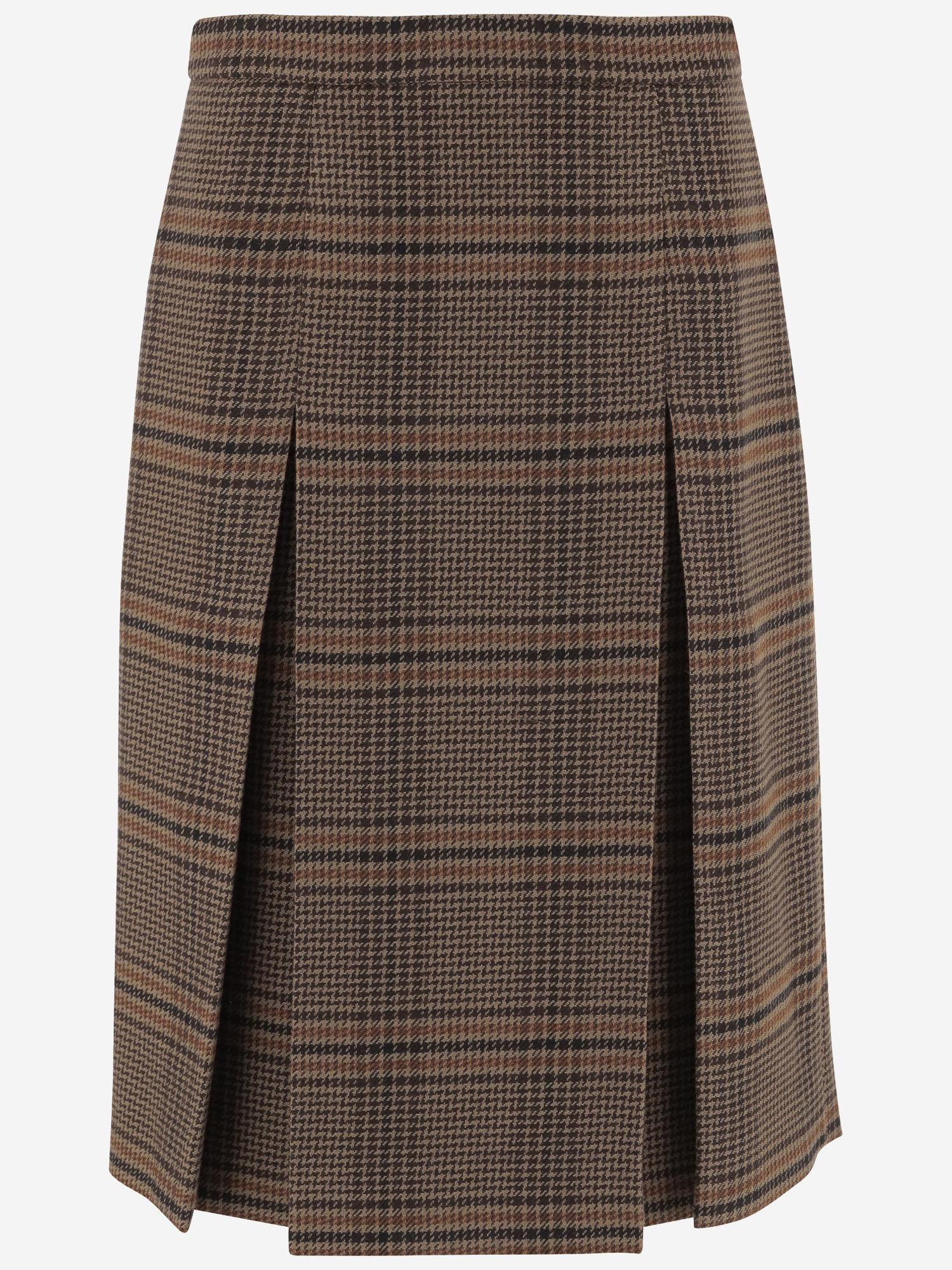 GONNA MIDI IN LANA PRINCIPE DI GALLES 831068 Y9I702849 SAINT LAURENT 