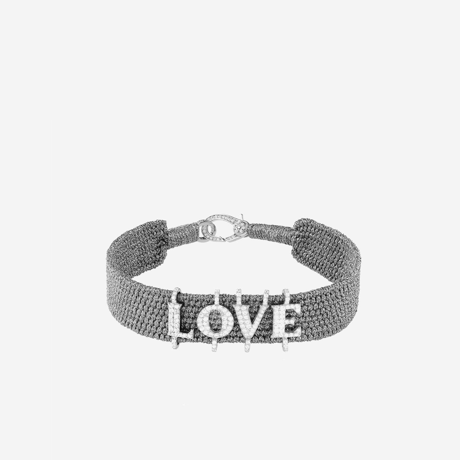 BRACCIALE ALPHA LOVE CON DIAMANTI ALPHA LOVE SILVER SILVIA BINI GIOIELLI 
