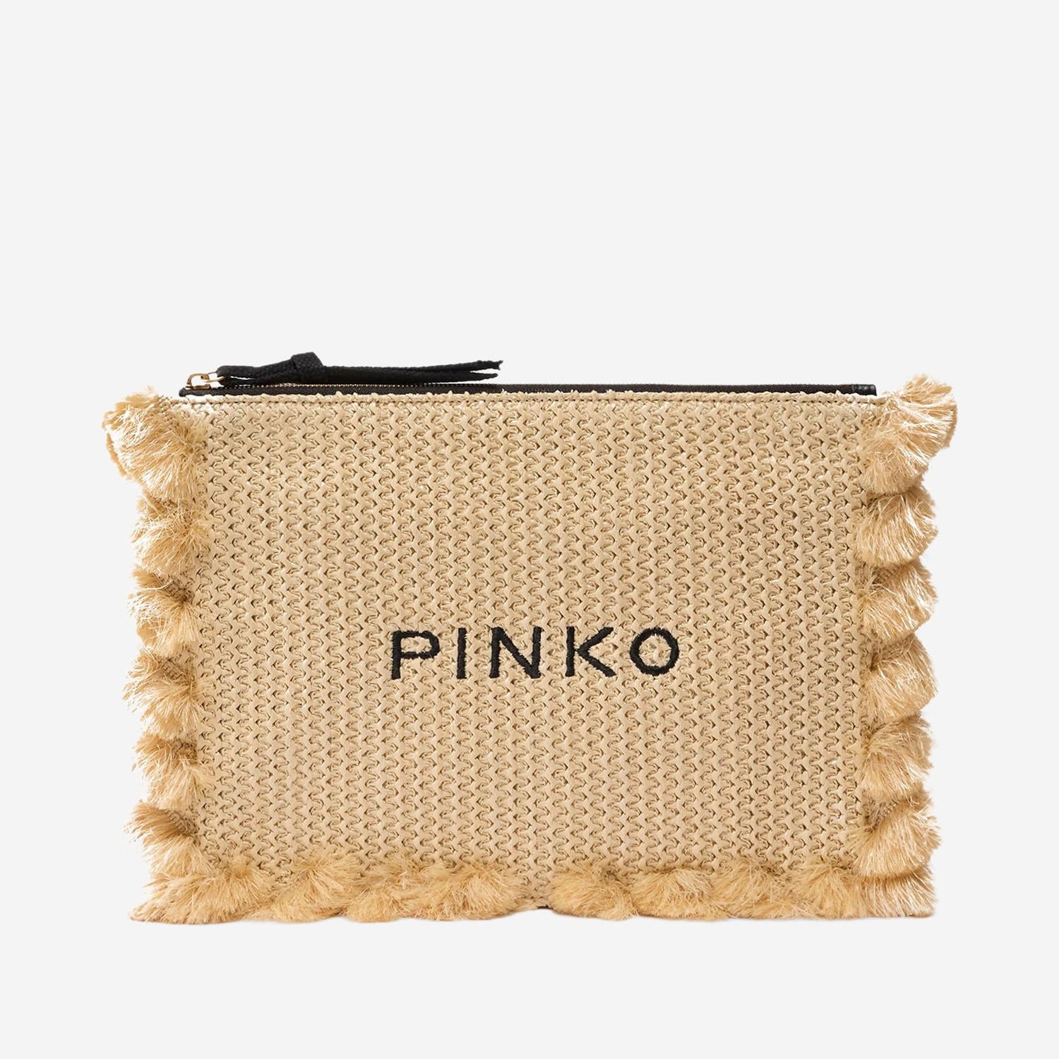 POCHETTE IN RAFIA CON LOGO 106718 A39YHZ3Q PINKO 
