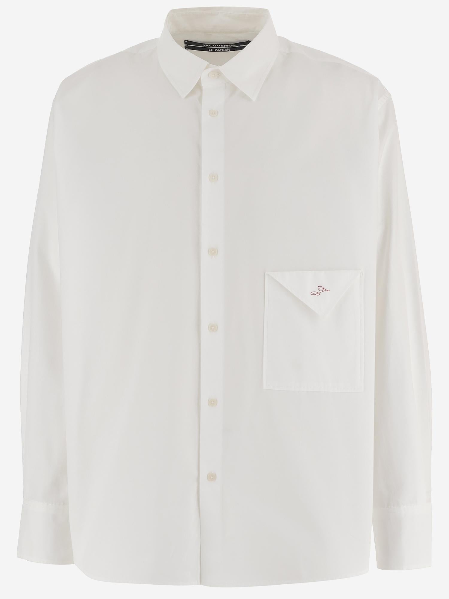 CAMICIA NAPPE IN COTONE CON TASCHINO RIPIEGATO SHM00607AW00351 100 JACQUEMUS 