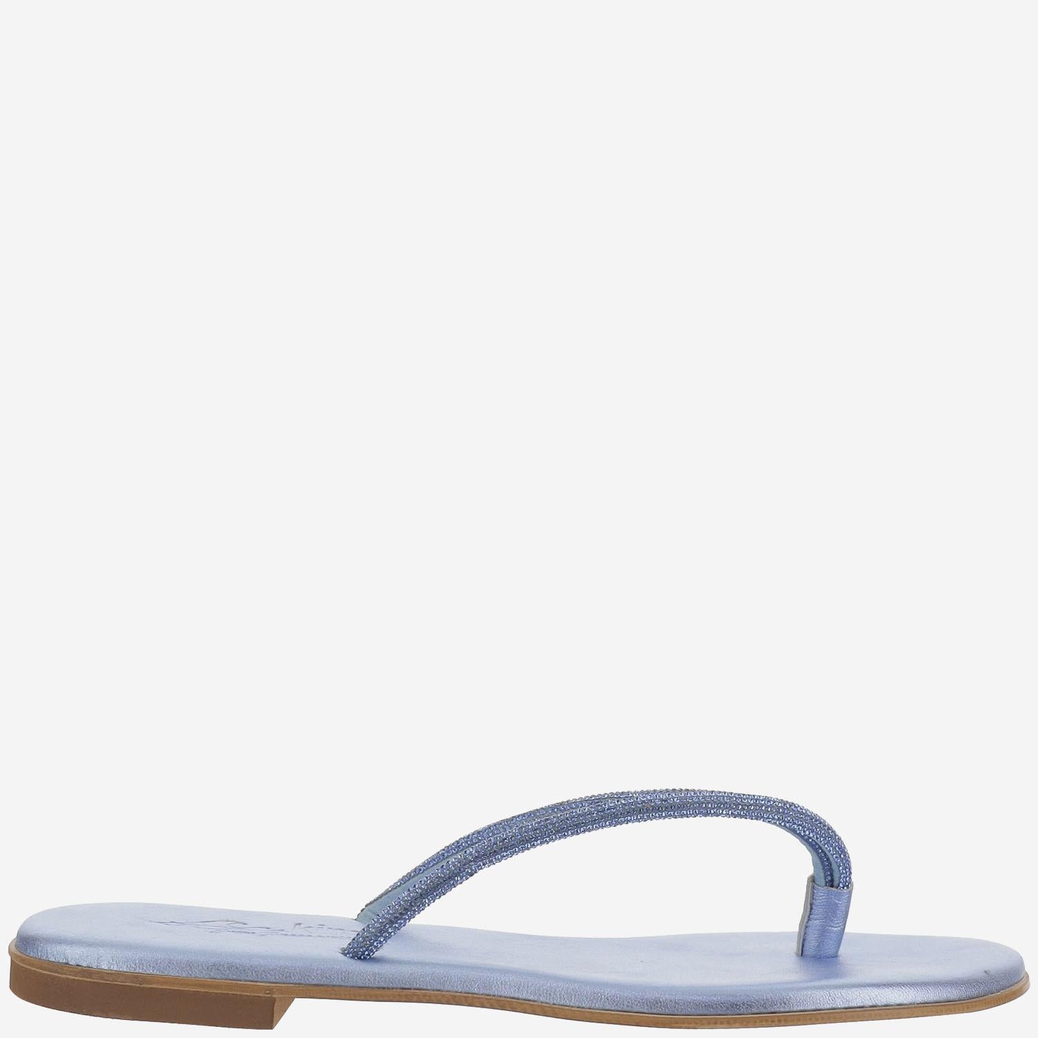 SANDALI IN PELLE CON STRASS BALOS DENIM KIMA 