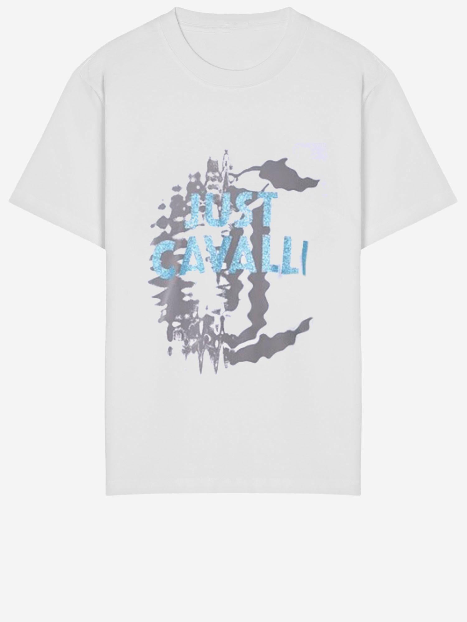 T-SHIRT IN COTONE CON STAMPA LOGO 80OAHE27 CJ110003 JUST CAVALLI 
