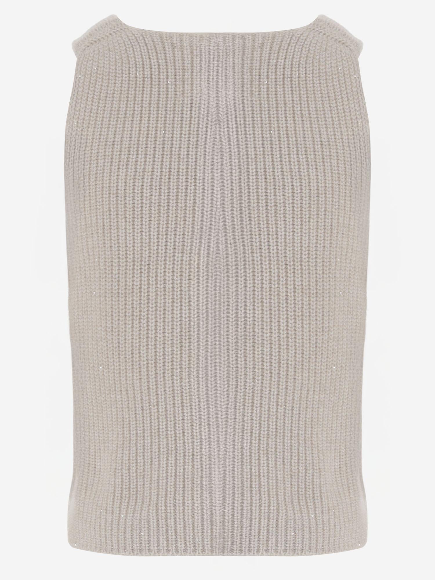 GILET IN MISTO CASHMERE E COTONE CON PAILLETTES KNVS2696 263 ARCH4 