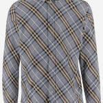 CAMICIA IN COTONE CON MOTIVO CHECK 8123670 WAVEBLUEIPCHECK BURBERRY 