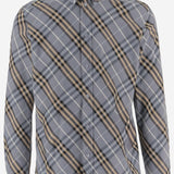 CAMICIA IN COTONE CON MOTIVO CHECK 8123670 WAVEBLUEIPCHECK BURBERRY 