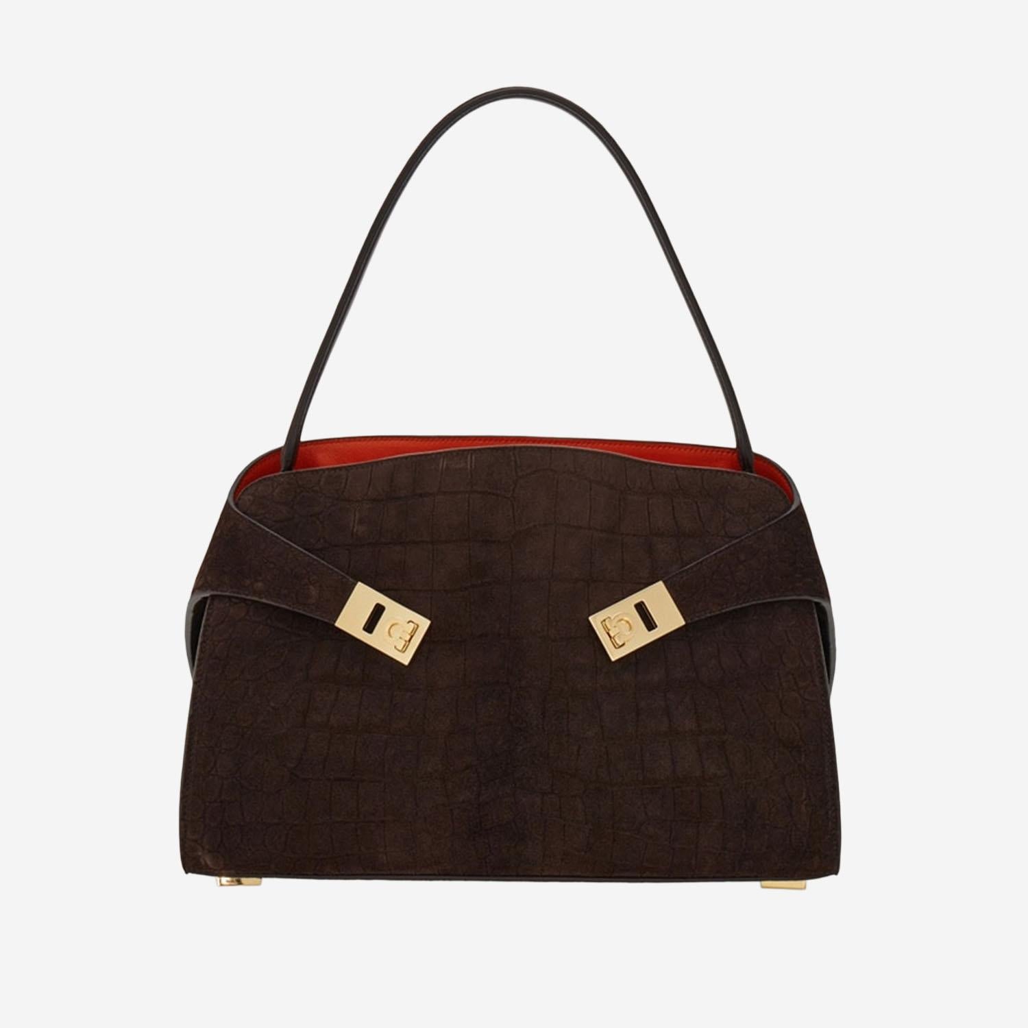 BORSA A SPALLA HUG SOFT IN SUEDE 219816 035 SALVATORE FERRAGAMO 