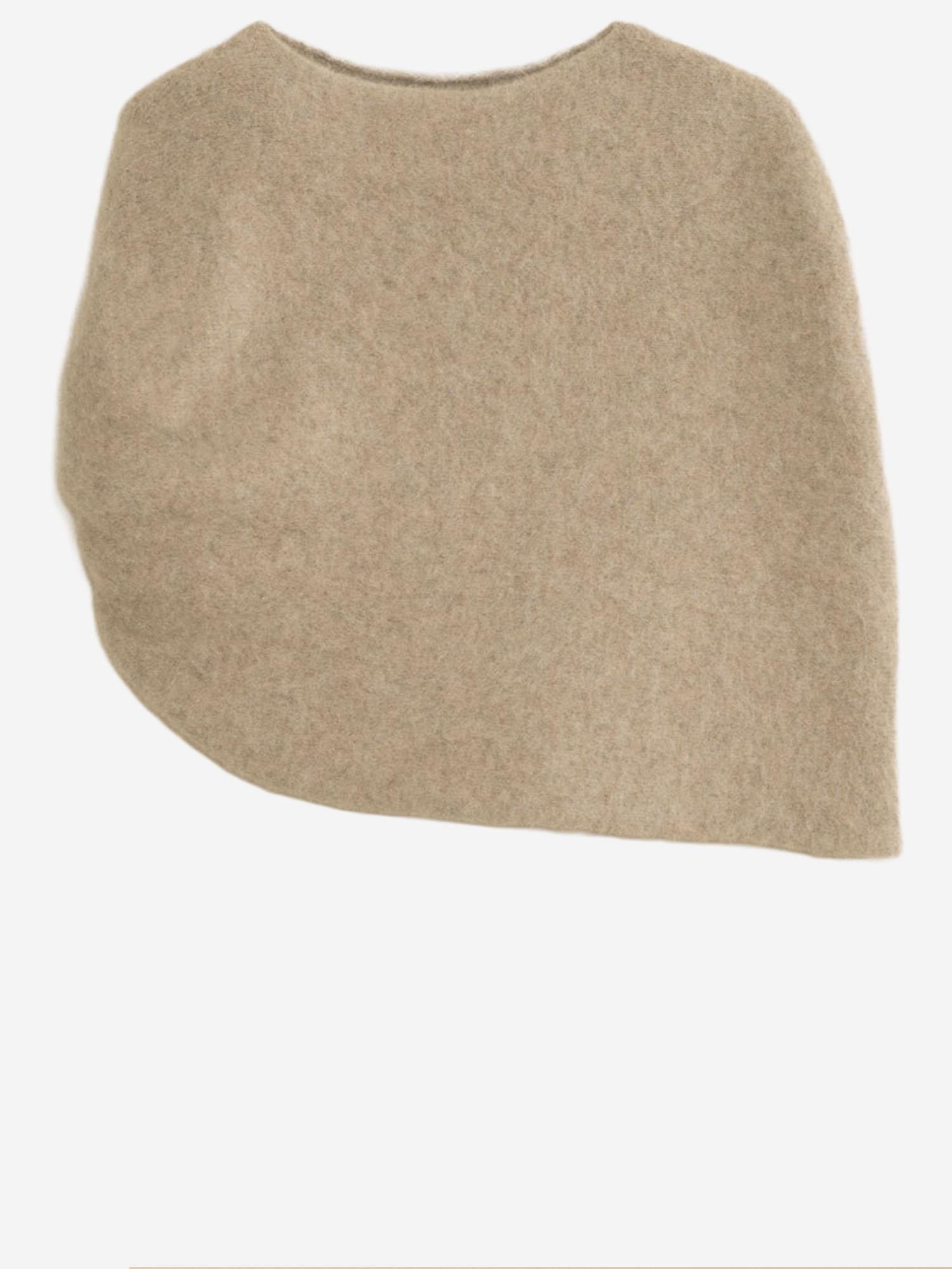 SCIALLE IN MISTO ALPACA CON SPALLA ANNODATA AW25A2574Y306 HUSK LAUREN MANOOGIAN 