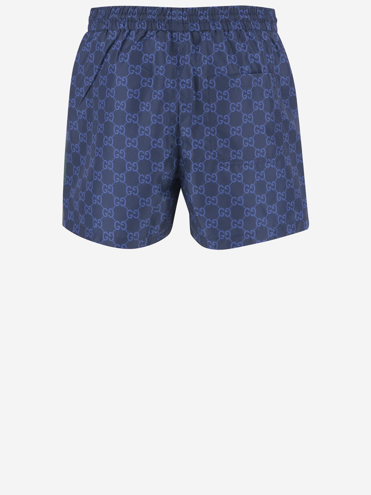 Shorts da bagno in popeline tecnico stampato 815602 XHAJ34735 GUCCI 