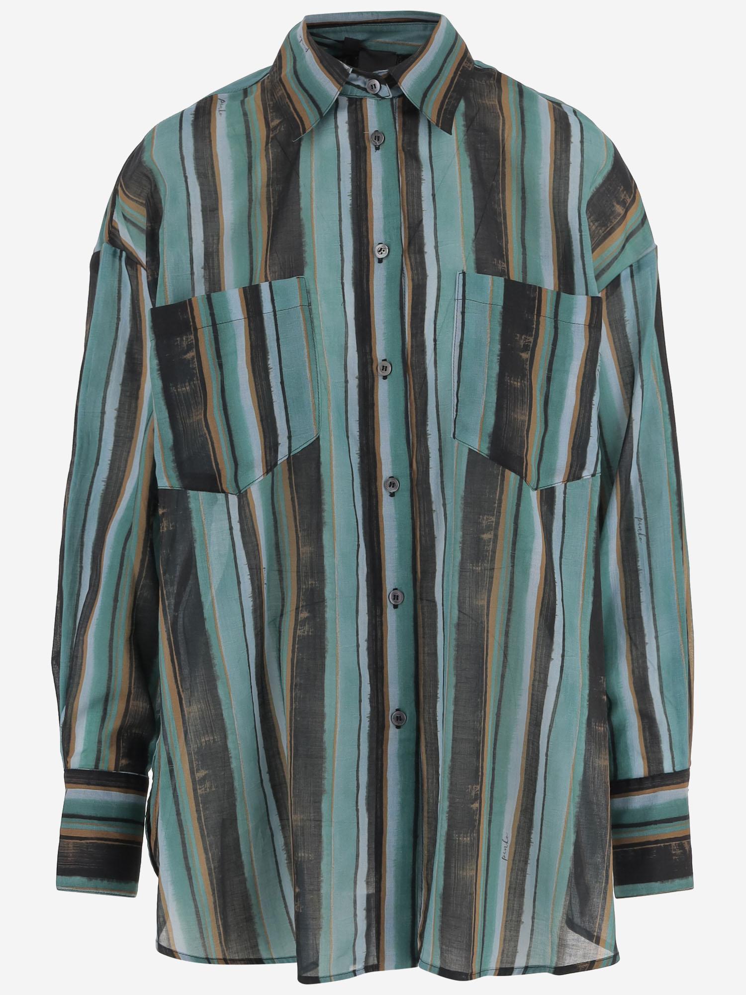 CAMICIA IN COTONE CON MOTIVO A RIGHE 106990 A3CHSD3 PINKO 