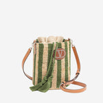 BORSA PICCOLA A SECCHIELLO IN RAFIA A RIGHE 8W2B0T03 IXUC8J VALENTINO GARAVANI 