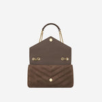 BORSA LOULOU MEDIA IN MATELASSÉ SUEDE 801439 AAEY62358 SAINT LAURENT 