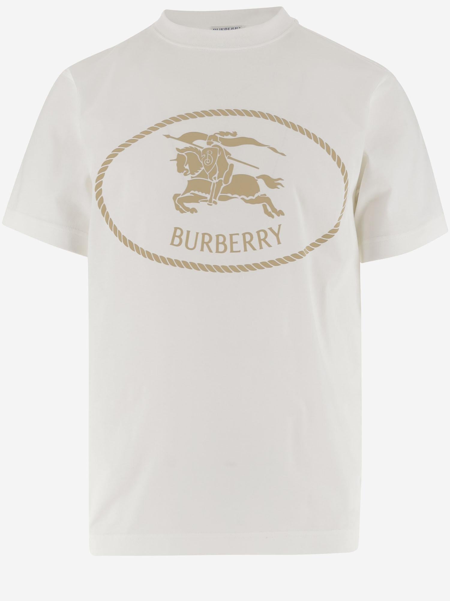T-SHIRT CON LOGO EKD IN COTONE 8110112 CHALK BURBERRY 