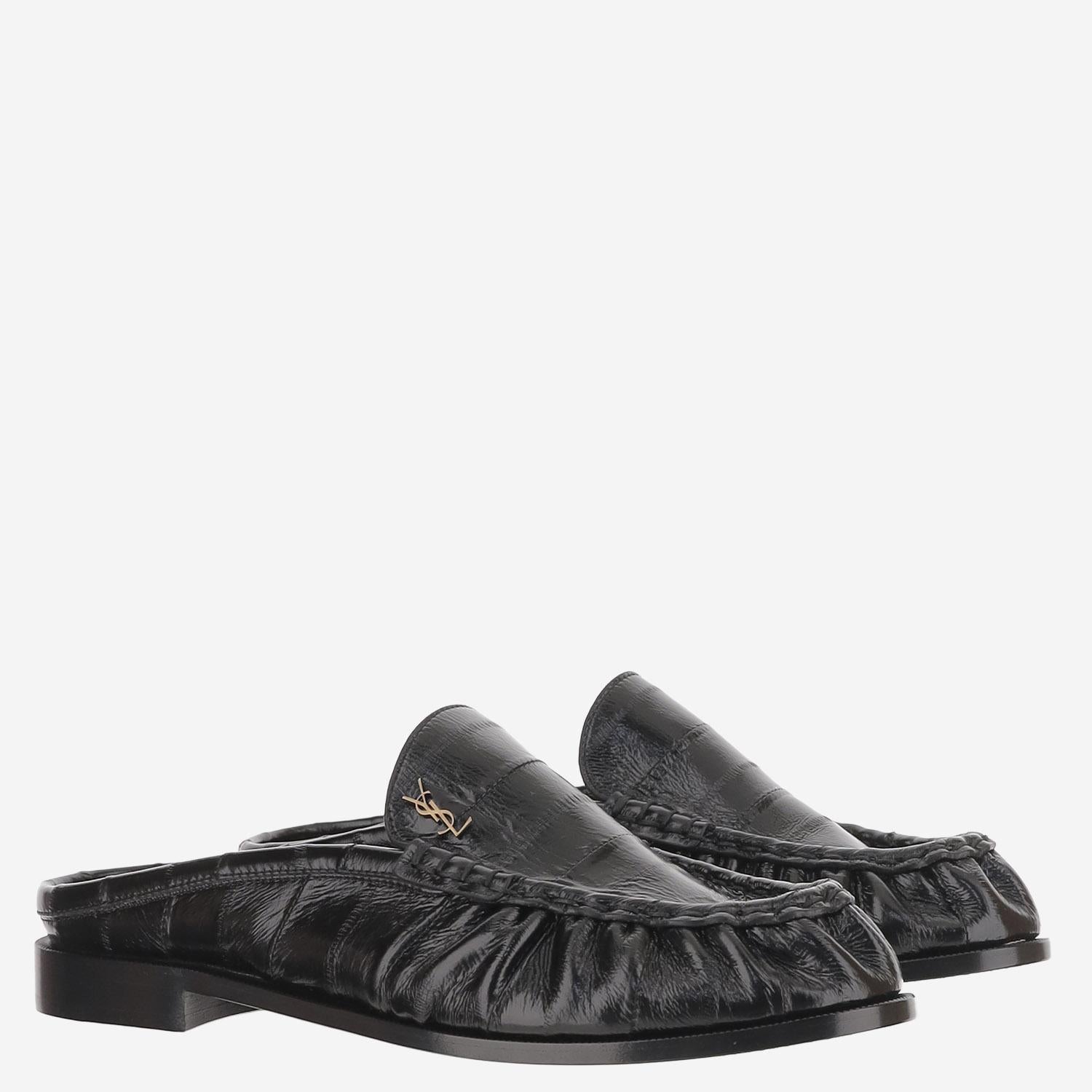 MULES LE LOAFER IN PELLE D'ANGUILLA 869742 0WXAF1000 SAINT LAURENT 