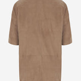 CAMICIA DOUGLAS IN PELLE SCAMOSCIATA SH02 SUEDCAMEL NICCOLO PASQUALETTI 