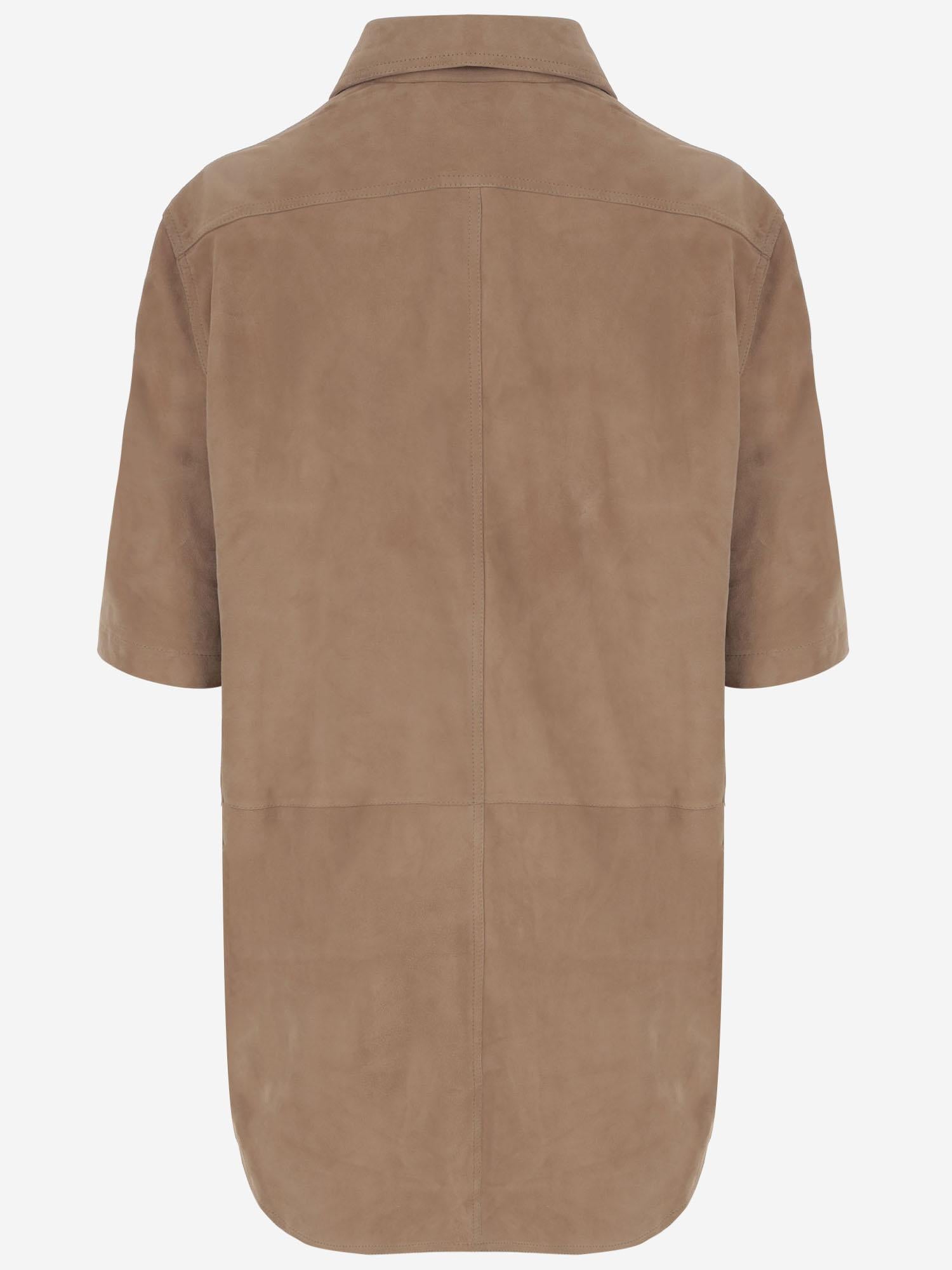 CAMICIA DOUGLAS IN PELLE SCAMOSCIATA SH02 SUEDCAMEL NICCOLO PASQUALETTI 