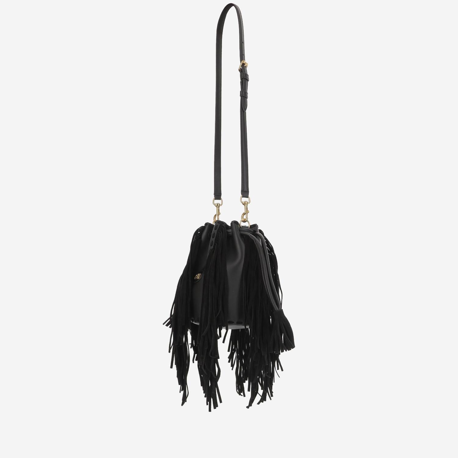 BORSA A SPALLA IN PELLE CON FRANGE 6W2B0R28LUJ 0NO VALENTINO GARAVANI 