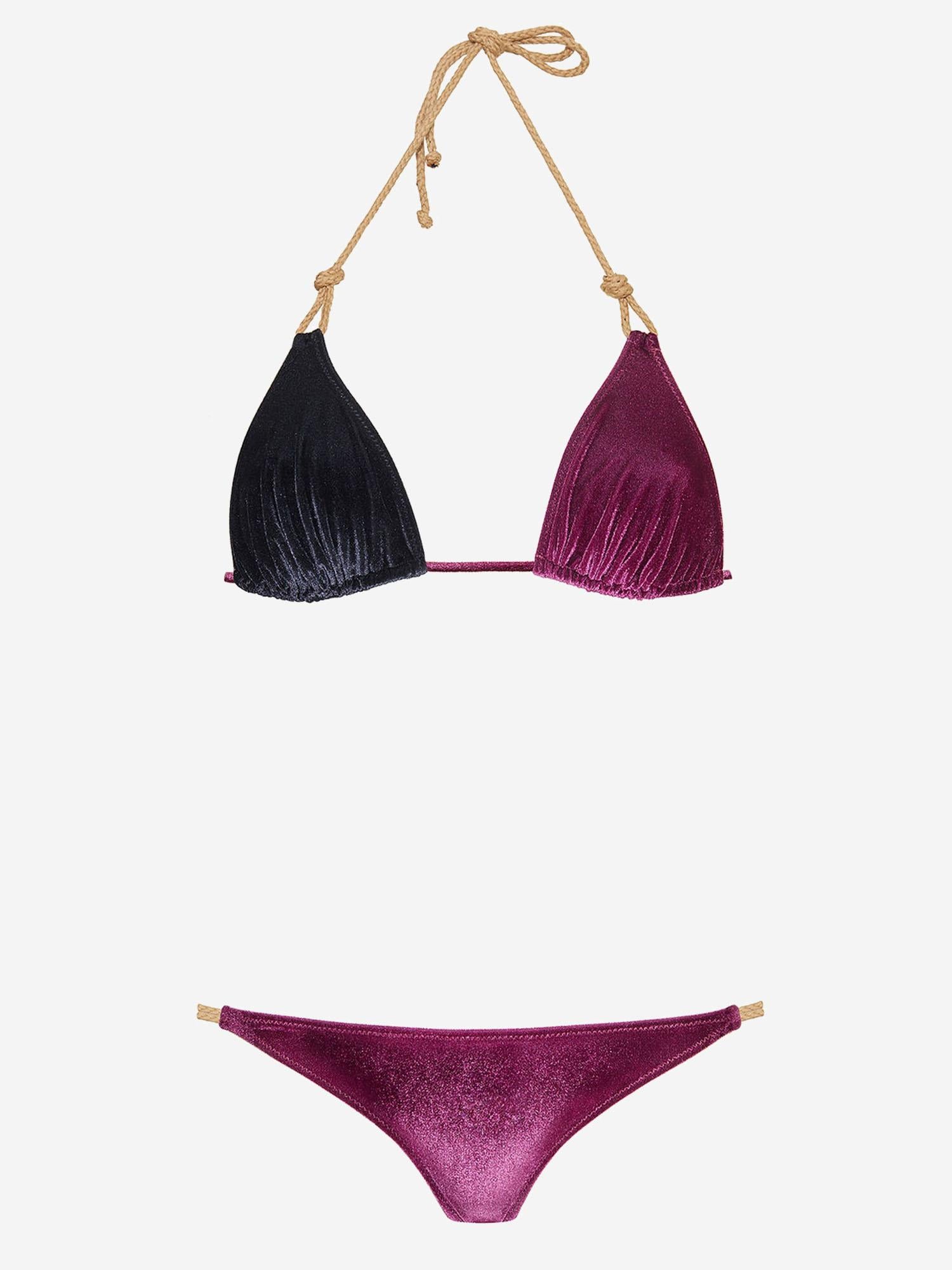 COSTUME DA BAGNO VENUS CON MOTIVO COLOR-BLOCK VENUSVELVET NEROBORDEAUX VVIDI 