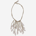 COLLANA in suede CON  perle VSINGLE CREAM MELA 