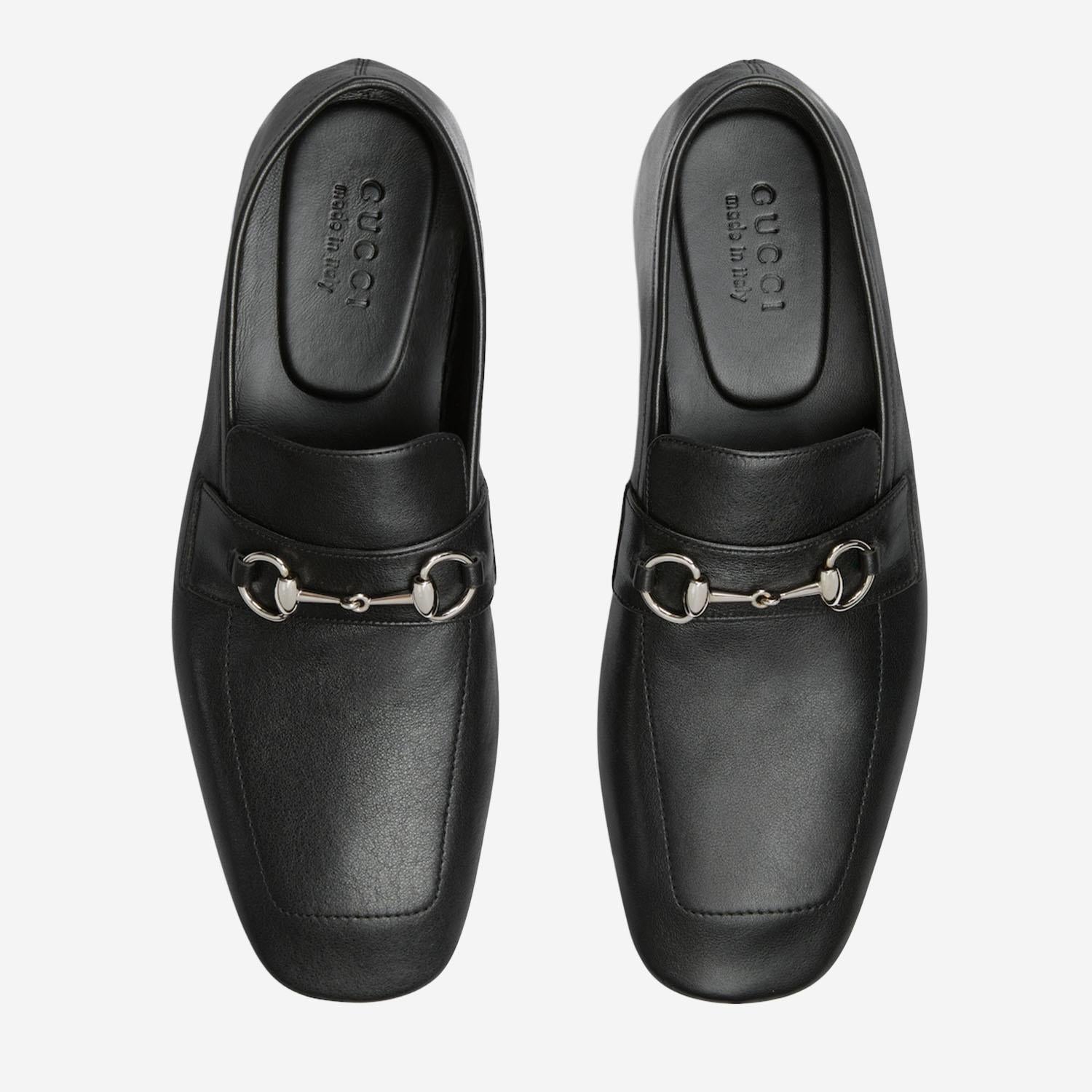 MOCASSINI IN PELLE CON MORSETTO 867507 AAGEH1000 GUCCI 