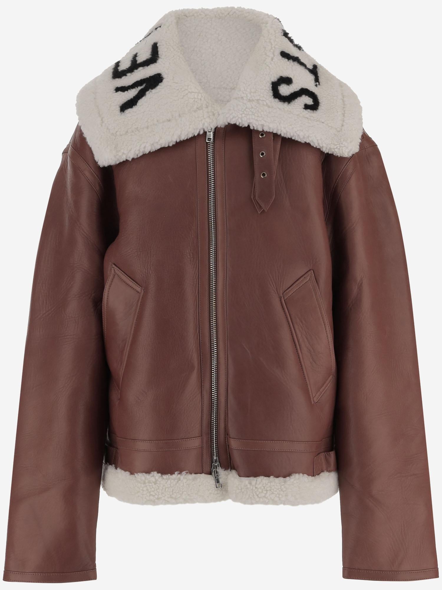 GIACCA IN PELLE CON LOGO UE54JA140C BROWN VETEMENTS 