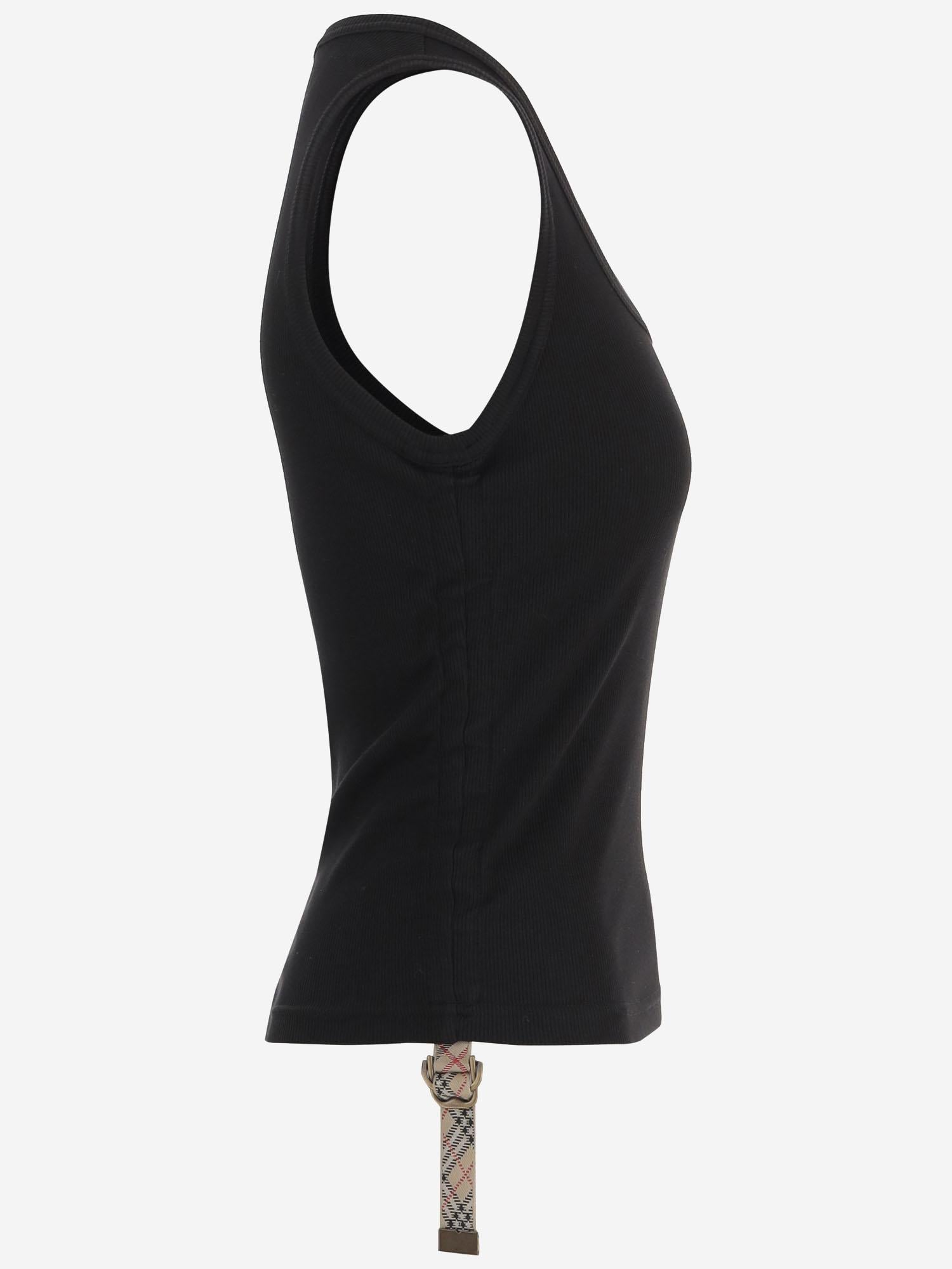 CANOTTA IN COTONE STRETCH 8124387 BLACK BURBERRY 