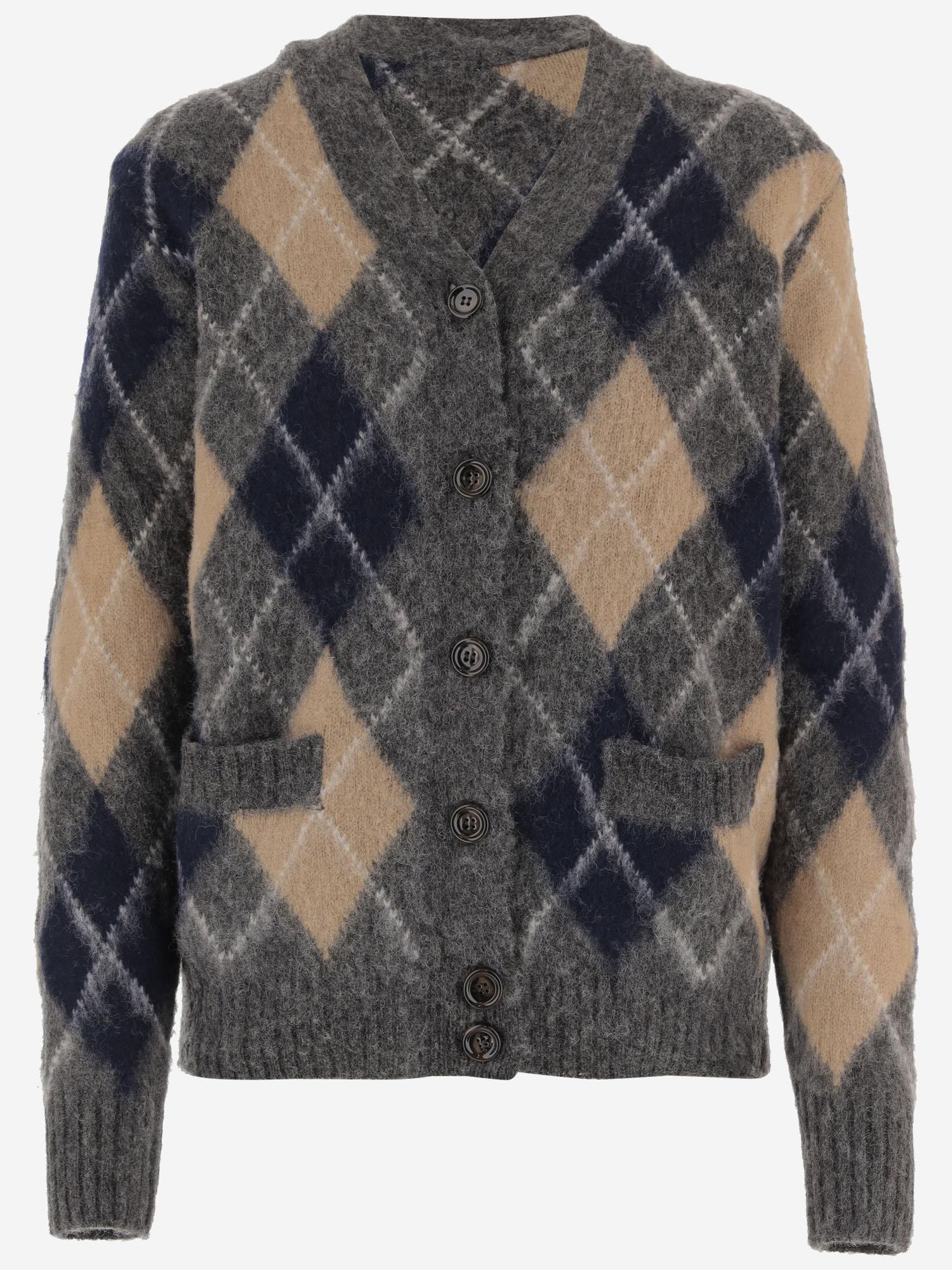 CARDIGAN IN LANA CON MOTIVO GEOMETRICO 31845165DS 40503 ASPESI 